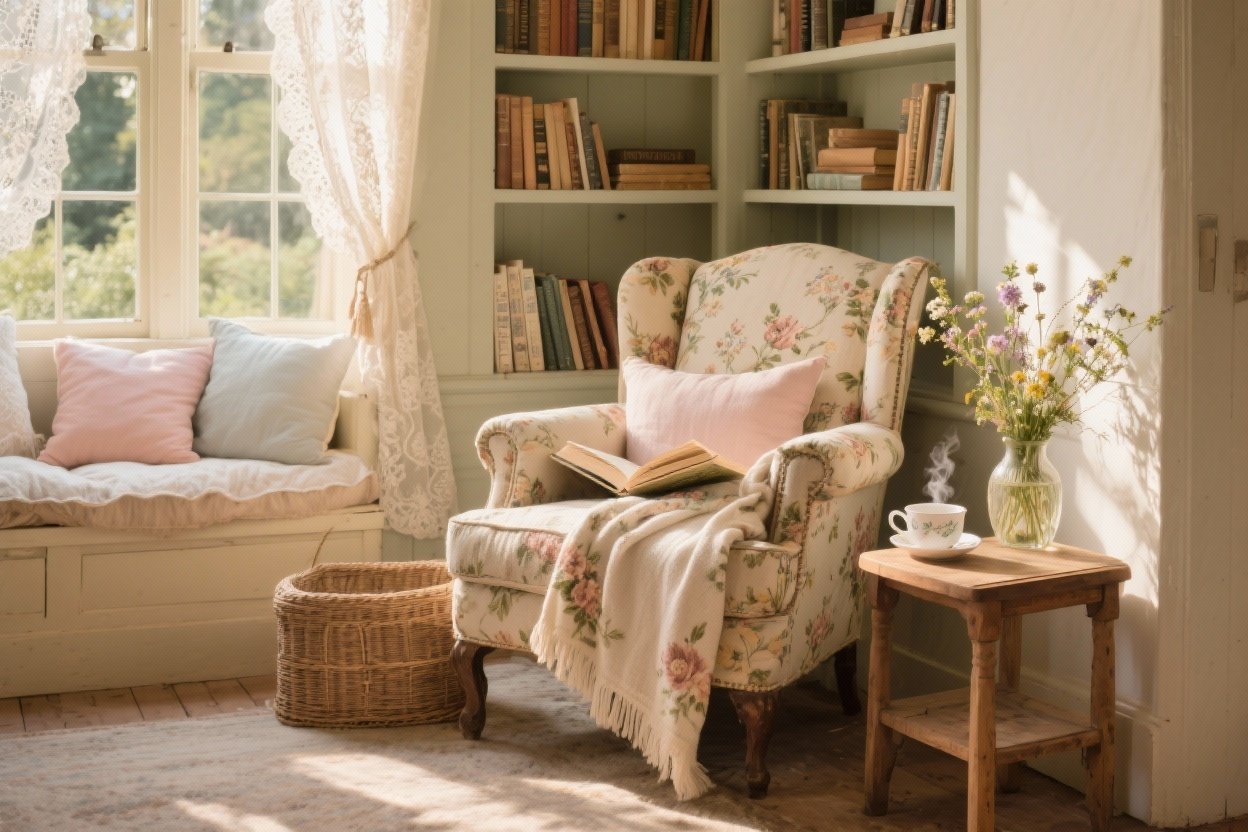 How to Create a Cottagecore Reading Nook: Soft Light, Tea, and Timeless Charm