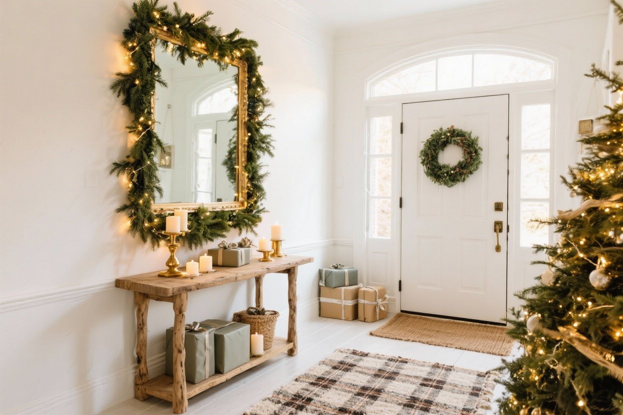 8 Entrance Hall Christmas Decor Ideas That Wow From the First Step