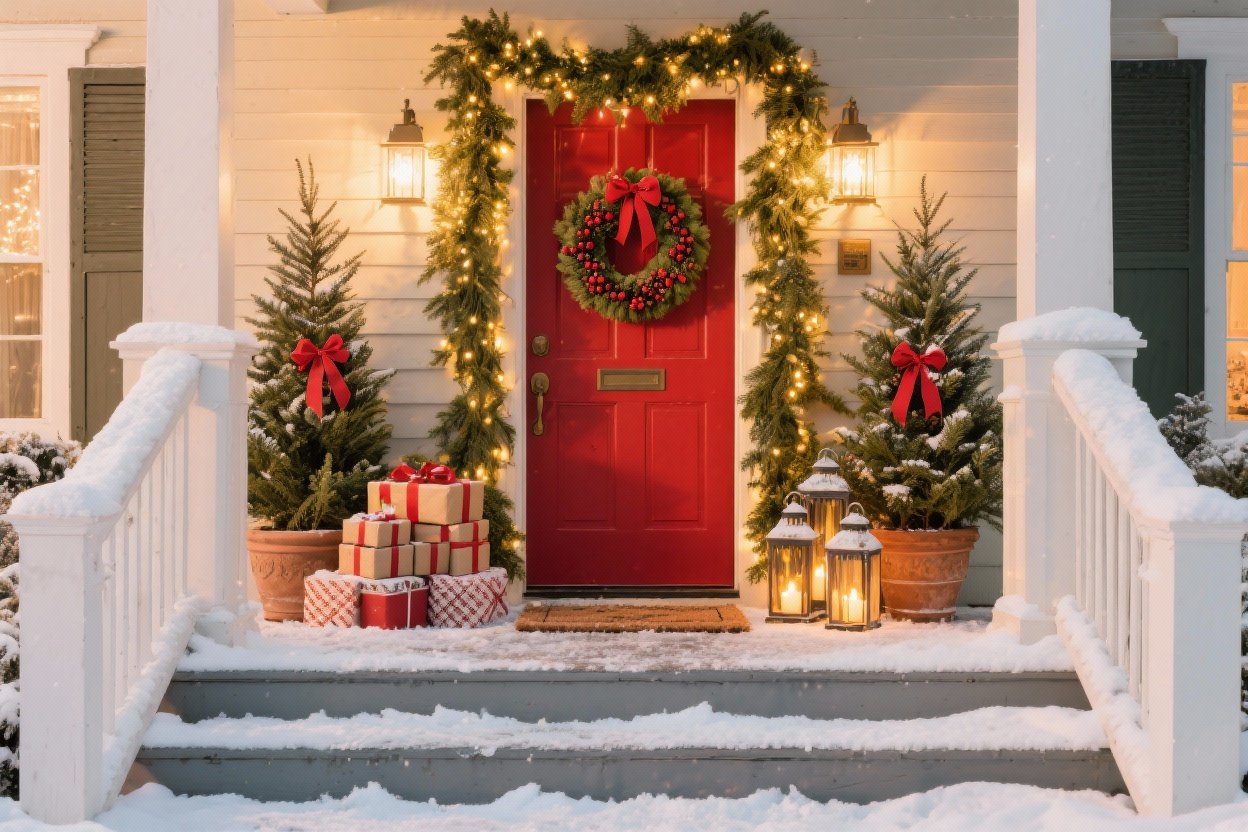 Front Door Christmas Decor Ideas That Wow From the Street