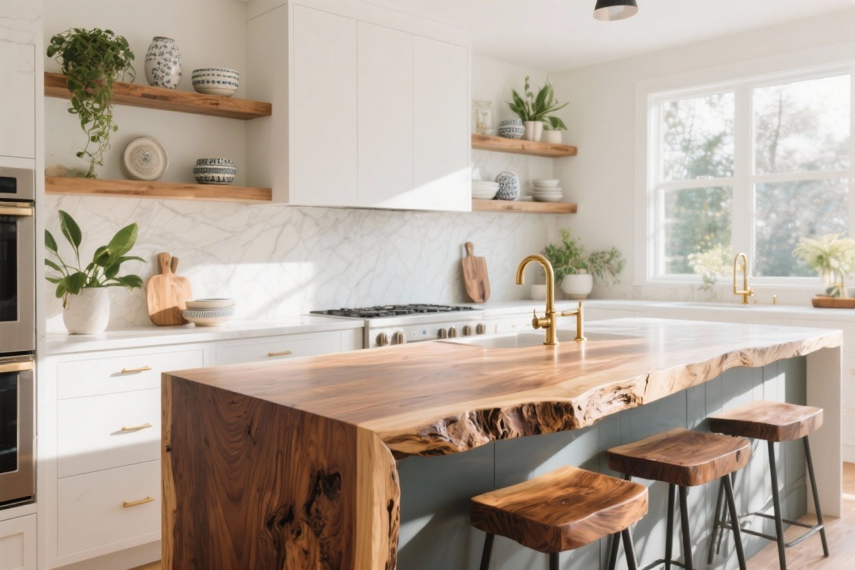 7 Live Edge Wood Kitchen Accents That Feel Luxe, Cozy, and Totally You