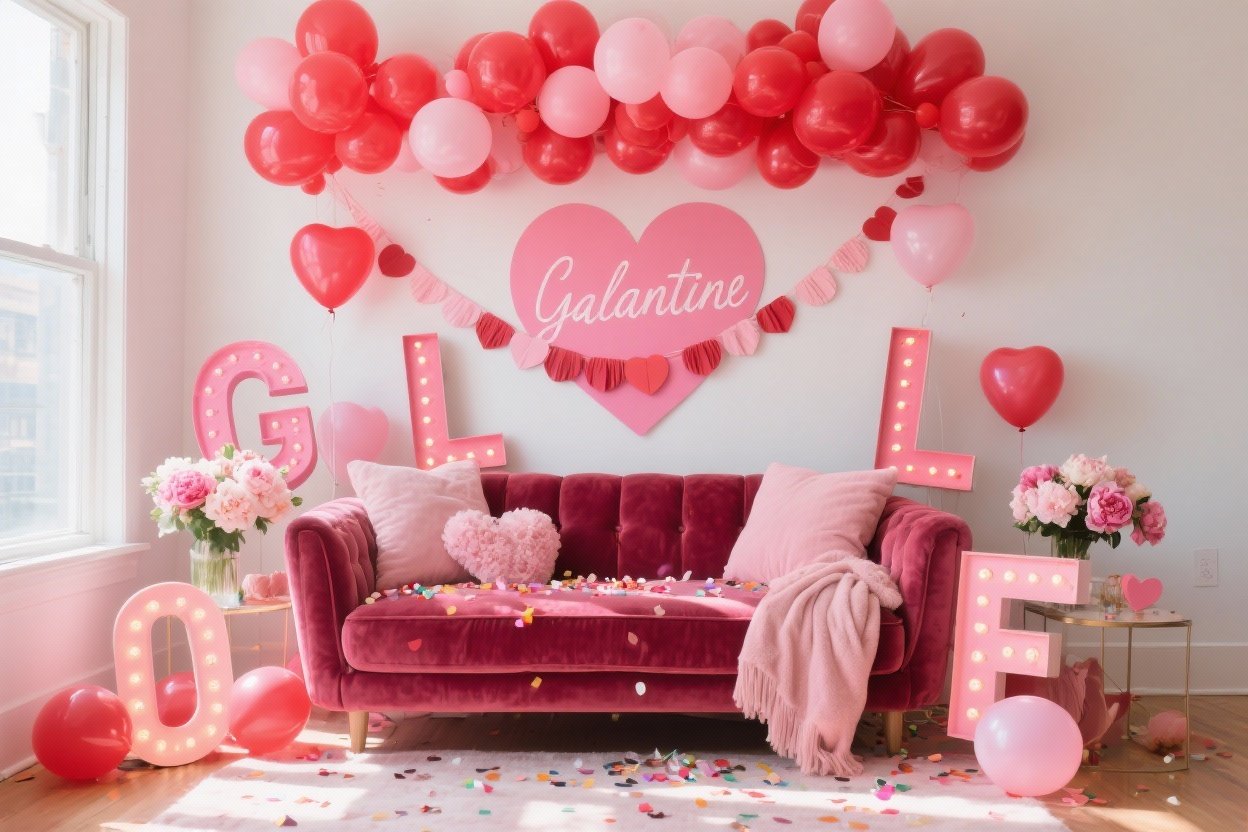 Galentine’s Day Photo Backdrop With Bold Pinks, Reds, and Playful Typography: 7 Irresistible Ideas