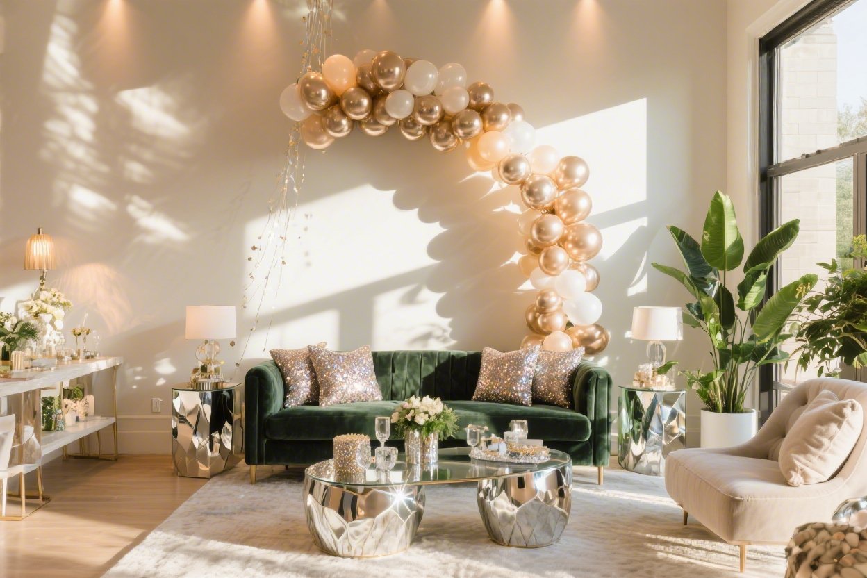 Unexpected Sparkle, Dramatic Lighting, Statement Balloon Installs: 7 Rooms That Wow
