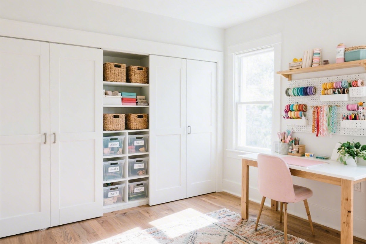 Craft Room Closet Makeover Ideas for Hidden Storage That Wow