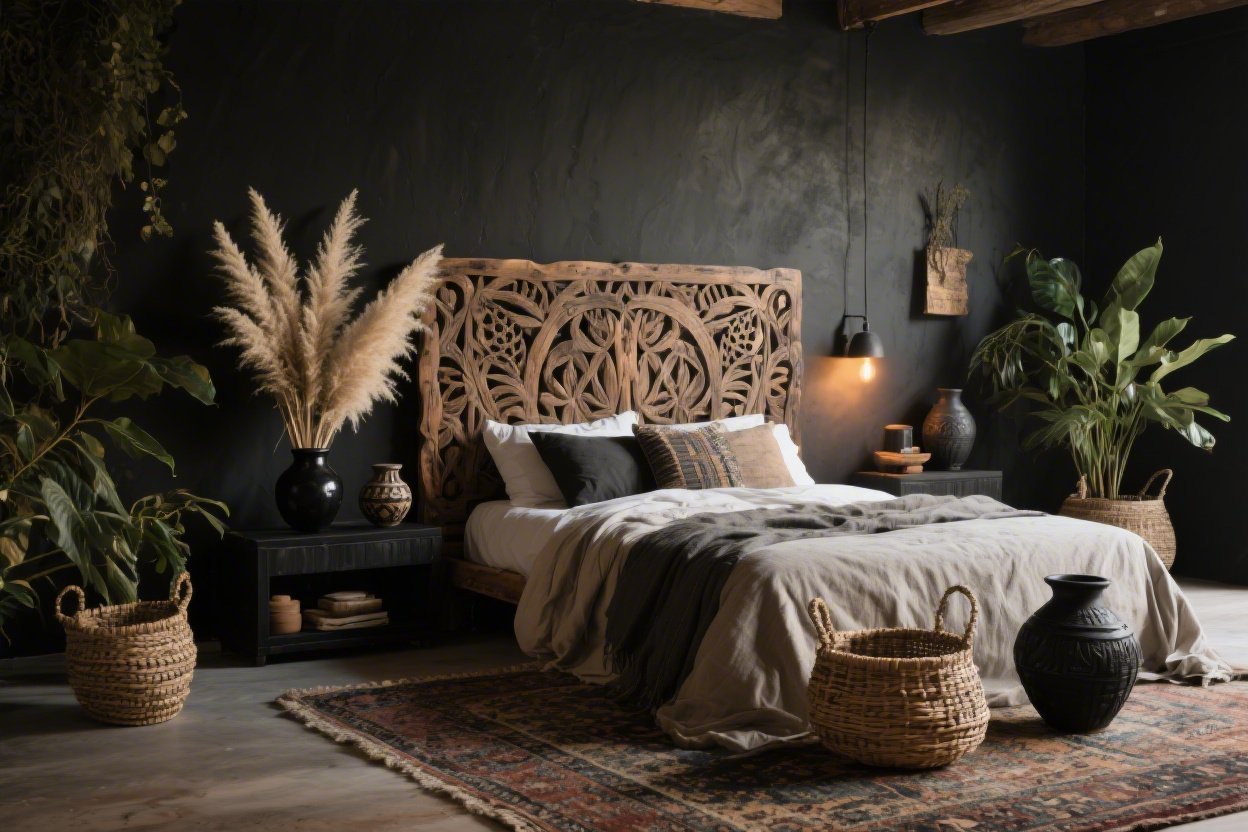 7 Dark Boho Bedroom Ideas That Feel Wildly Luxe and Effortless