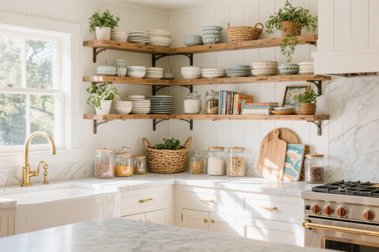7 Head-turning Ways to Kitchen Your Kitchen Shelves